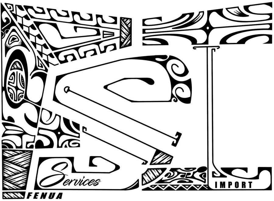 Monogramme FSI aux motifs de tatouage polynésien